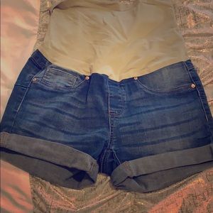 Maternity jean shorts